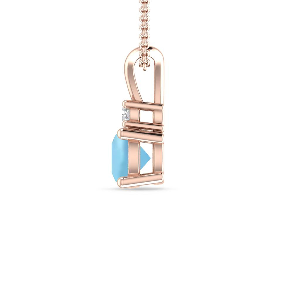 Rose Gold - Aquamarine