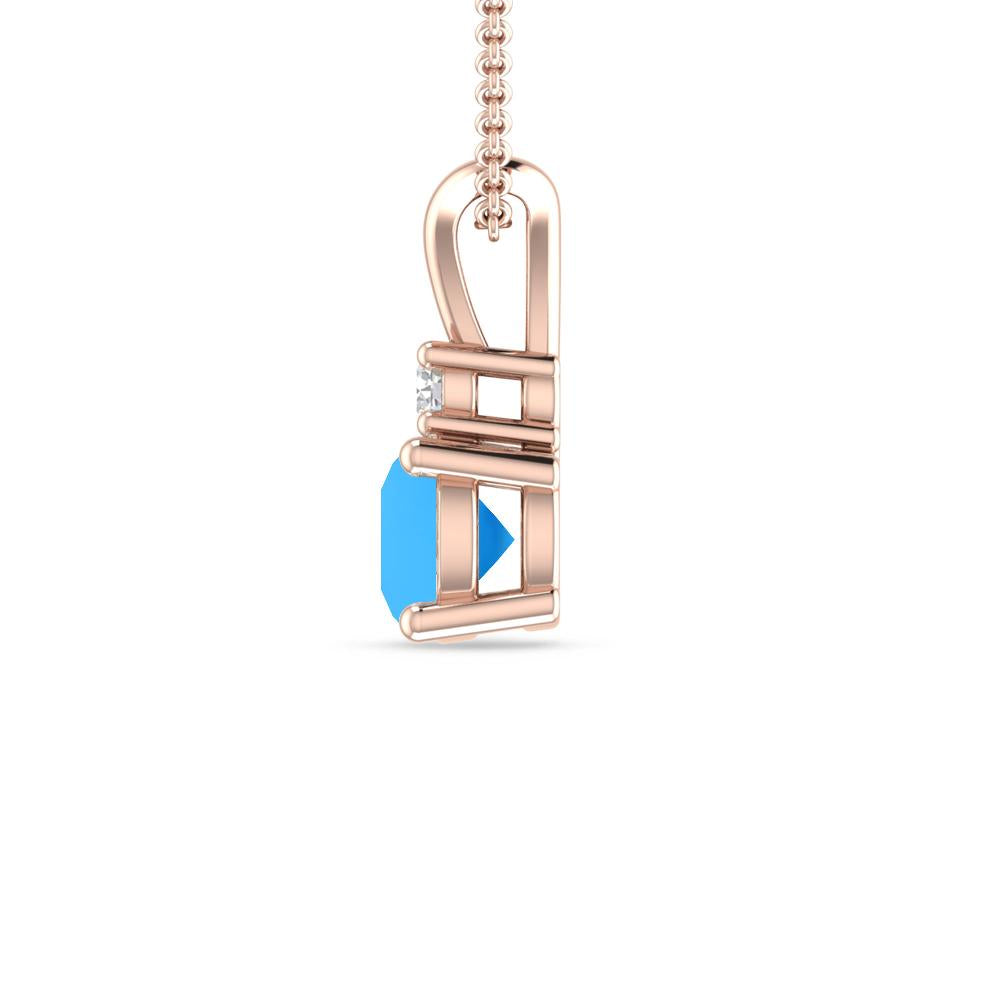 Rose Gold - Blue Topaz