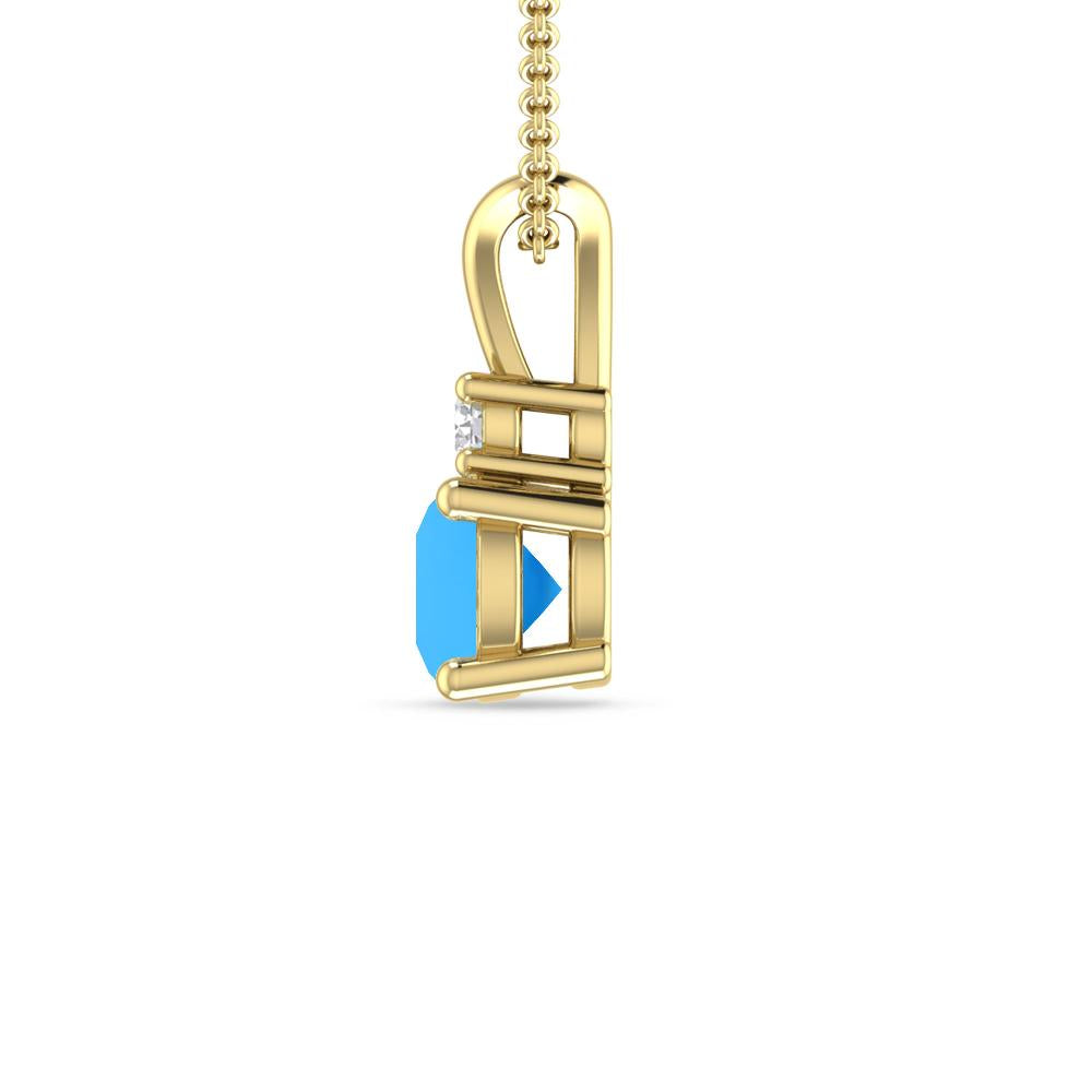 Yellow Gold - Blue Topaz