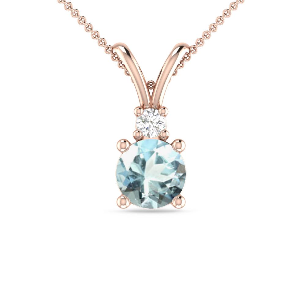 Rose Gold - Aquamarine