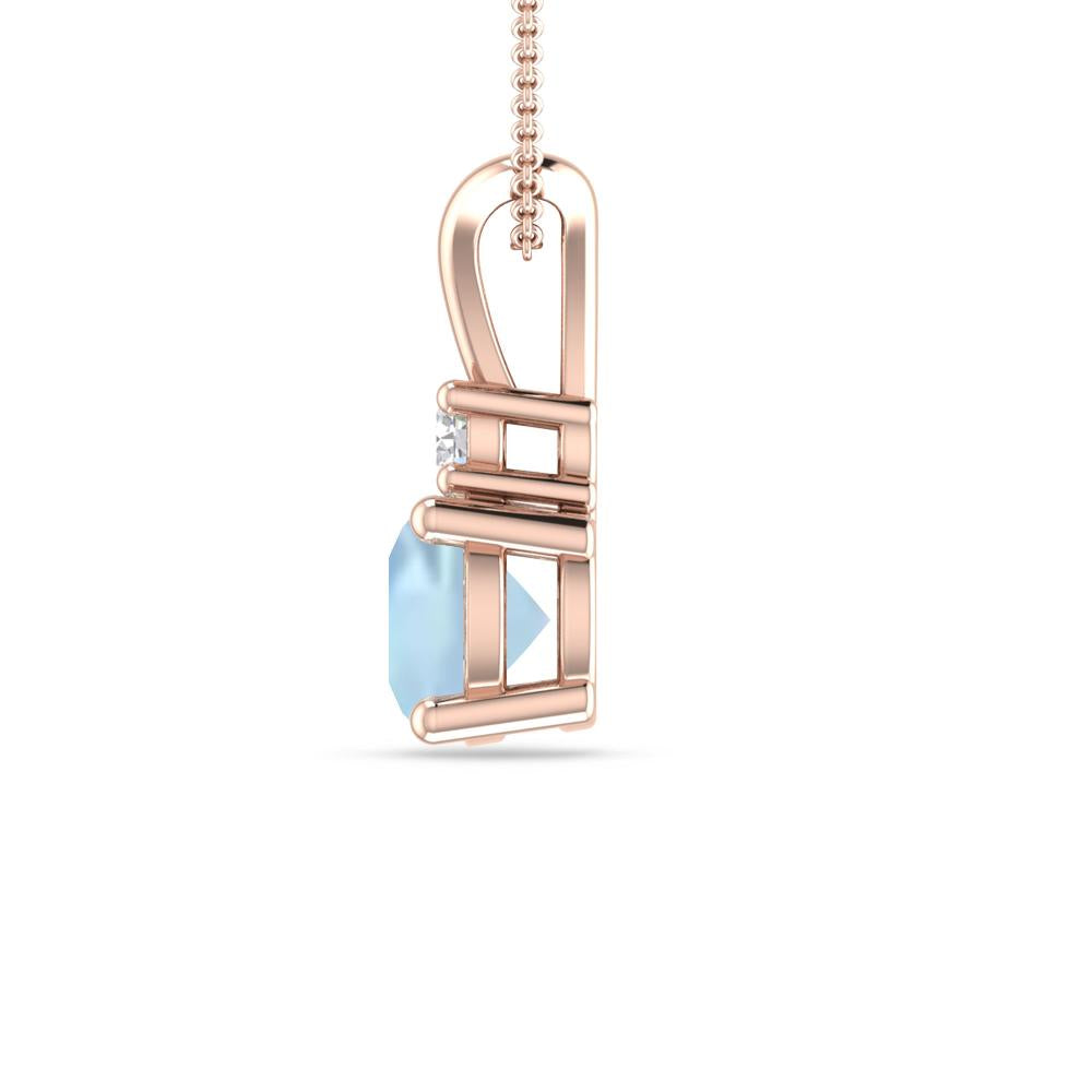 Rose Gold - Aquamarine