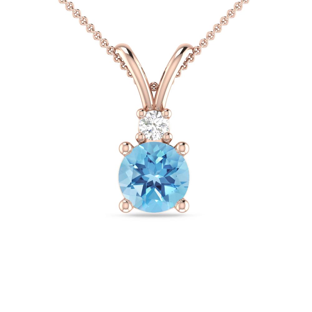 Rose Gold - Blue Topaz