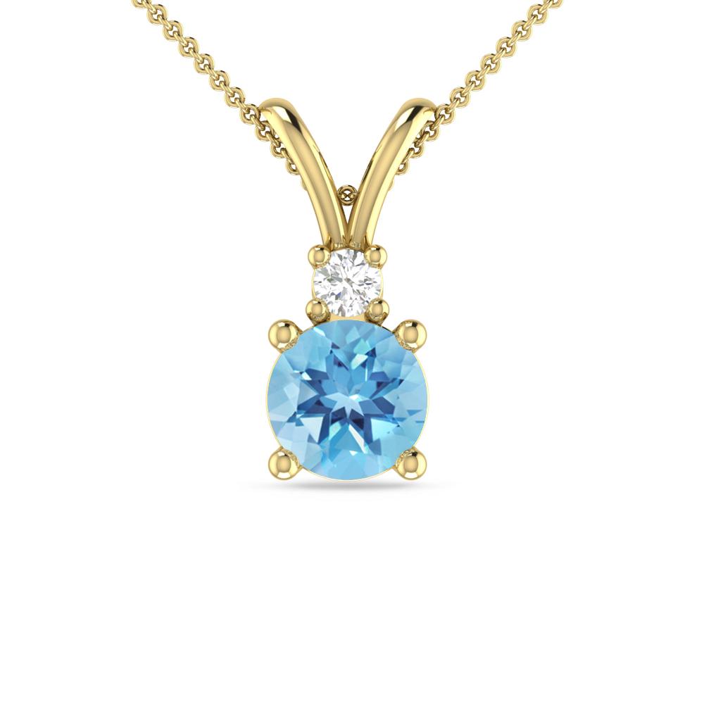 Yellow Gold - Blue Topaz