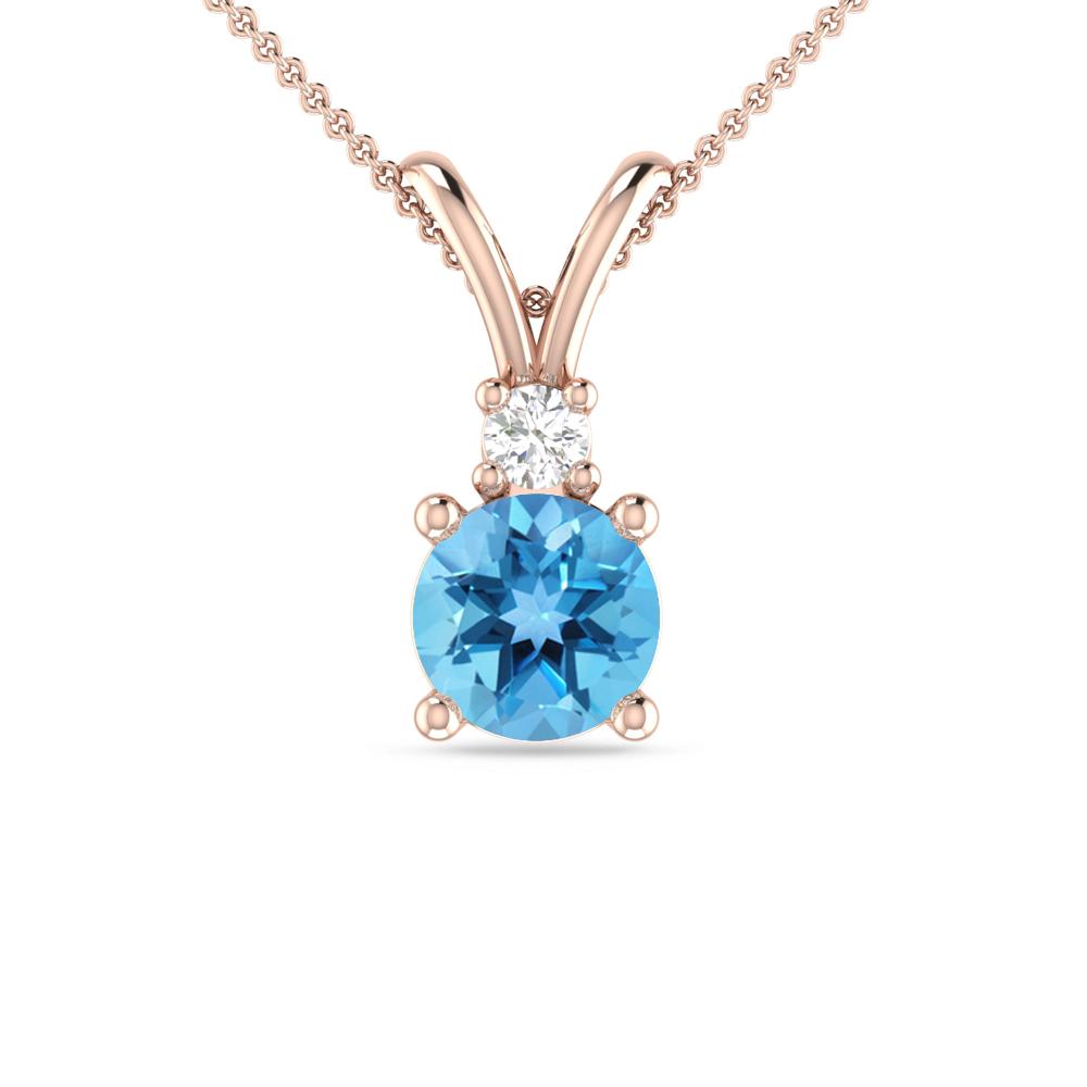 Rose Gold - Blue Topaz