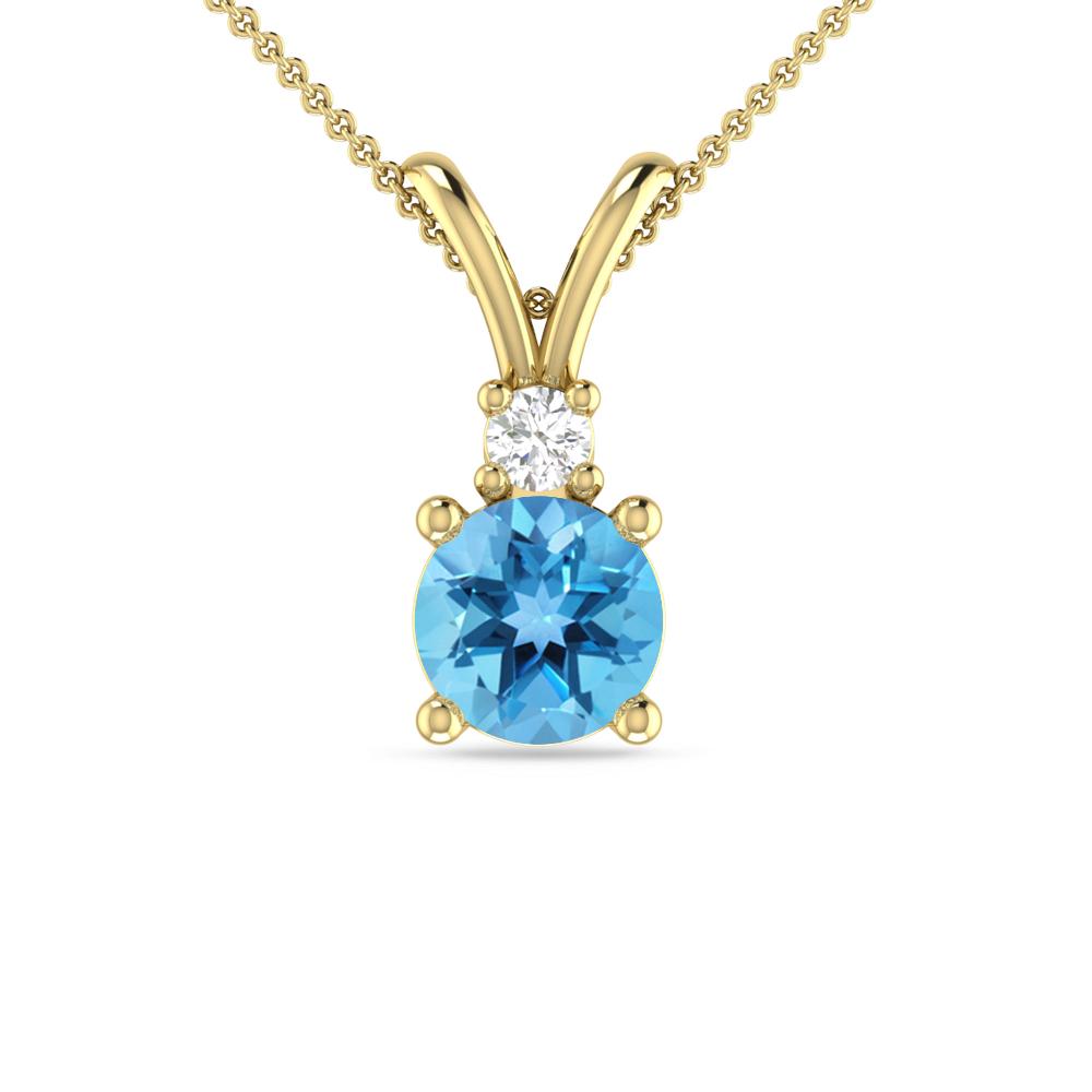 Yellow Gold - Blue Topaz