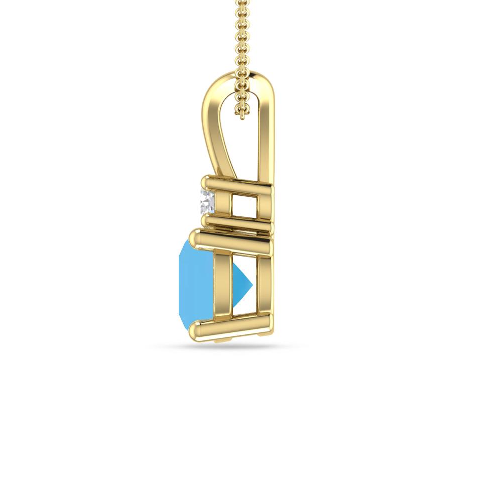 Yellow Gold - Blue Topaz