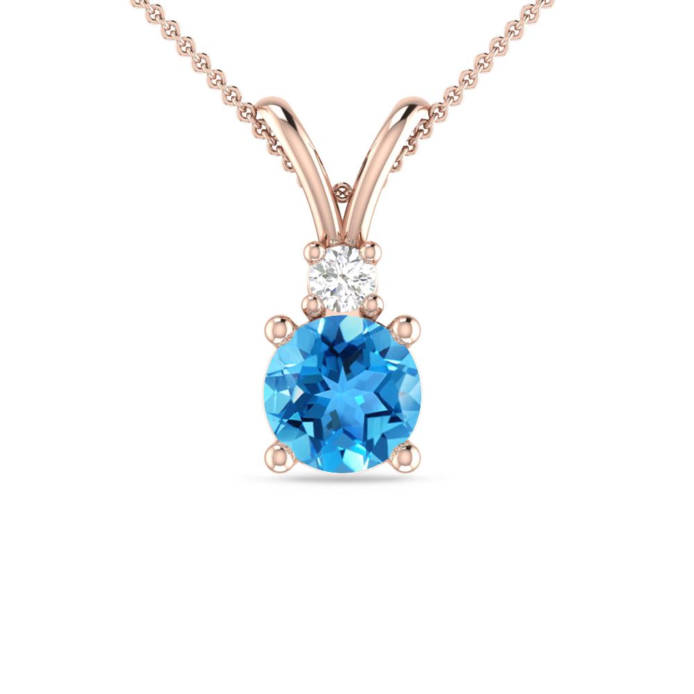 Rose Gold - Blue Topaz