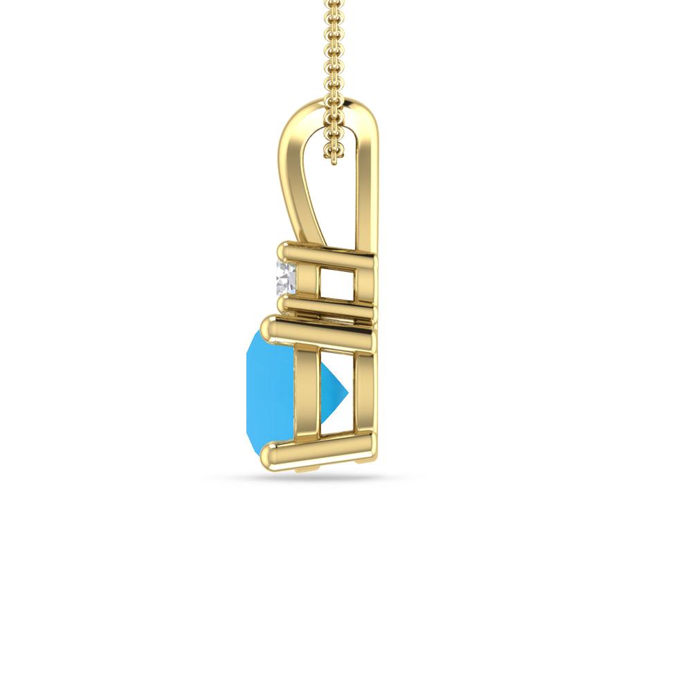 Yellow Gold - Blue Topaz