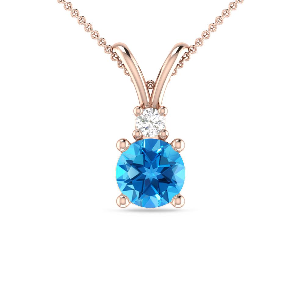 Rose Gold - Blue Topaz