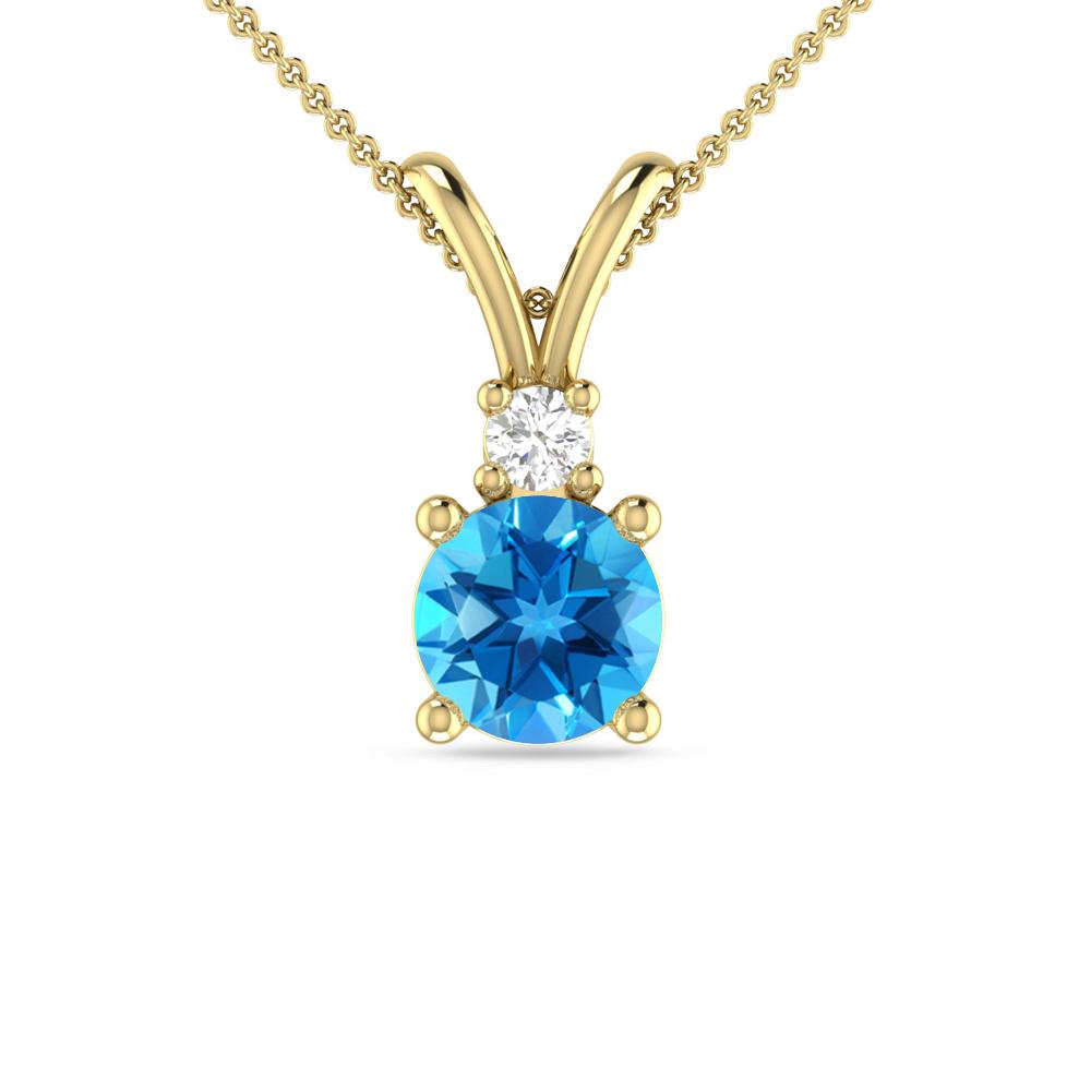 Yellow Gold - Blue Topaz