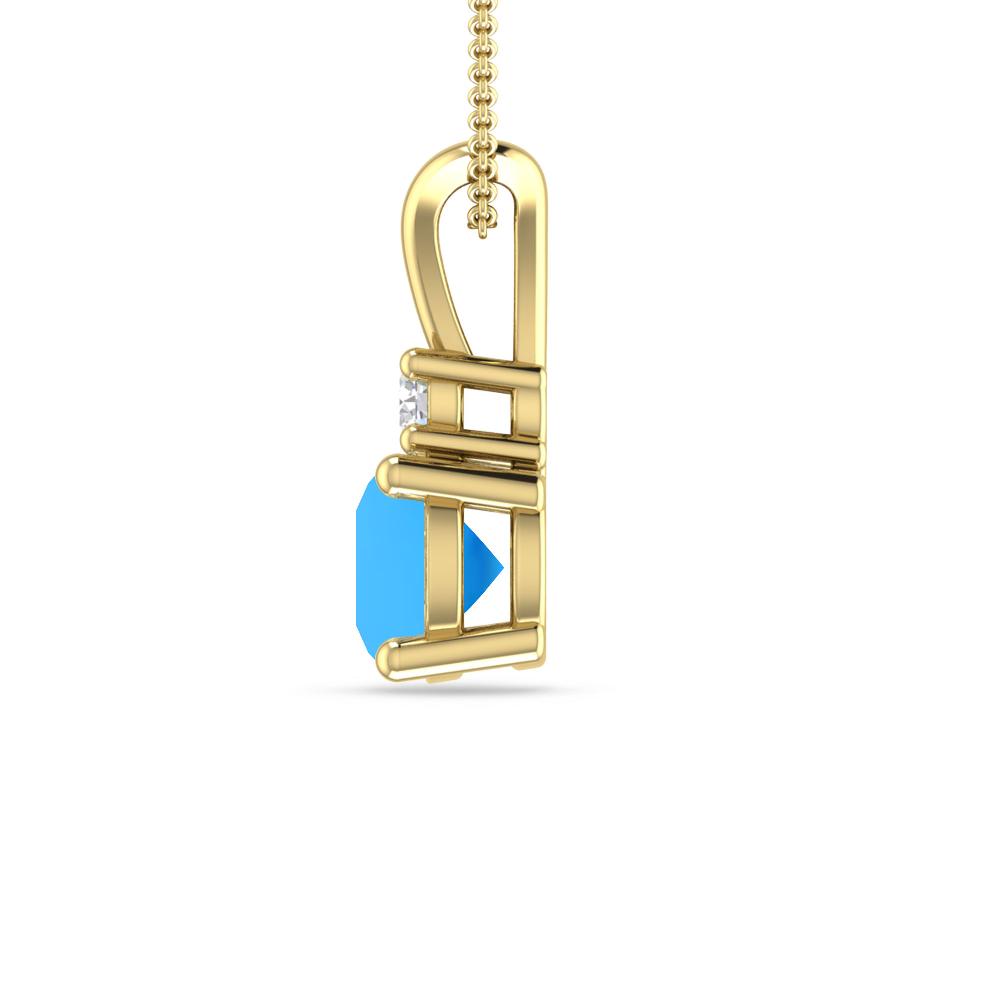 Yellow Gold - Blue Topaz