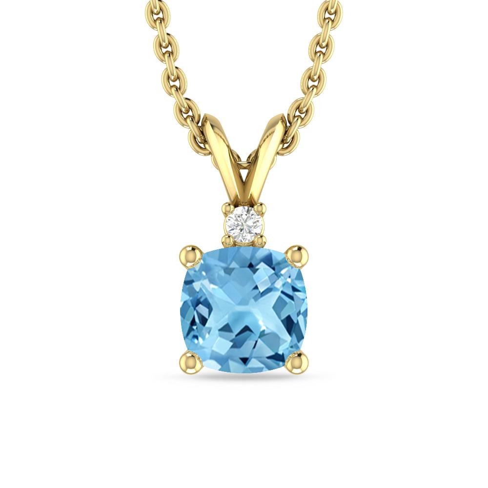 Yellow Gold - Blue Topaz