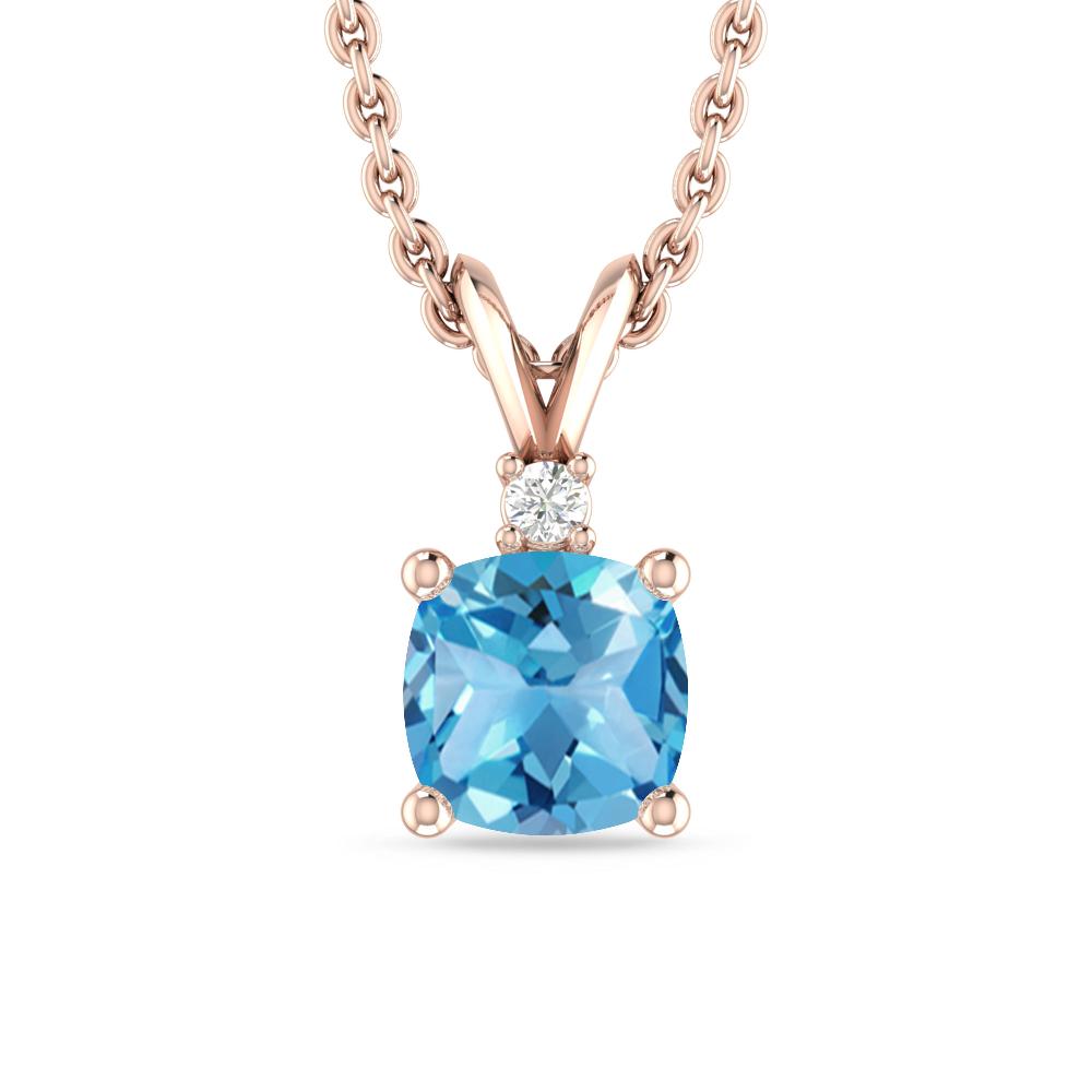 Rose Gold - Blue Topaz