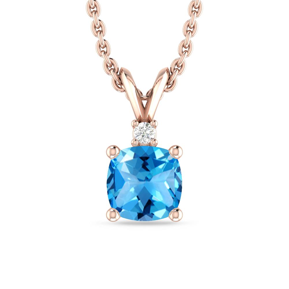 Rose Gold - Blue Topaz