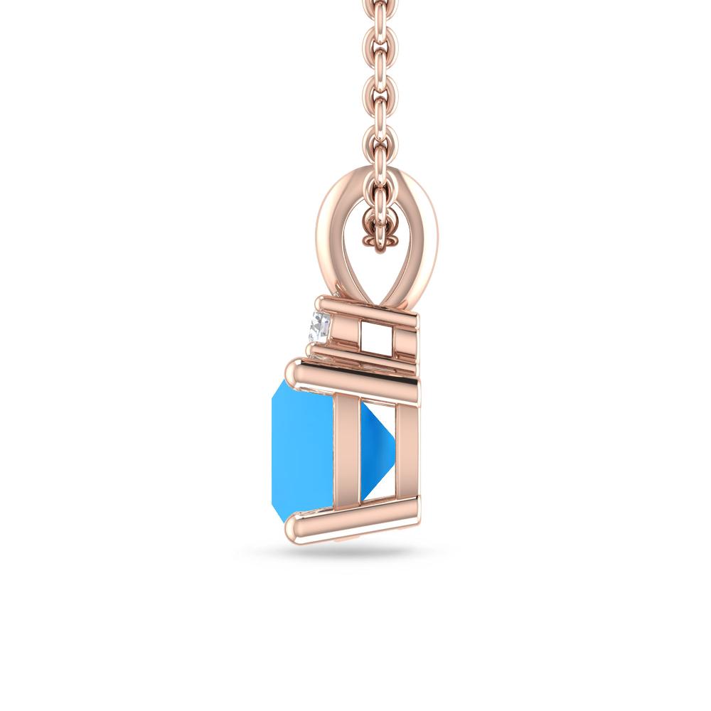 Rose Gold - Blue Topaz