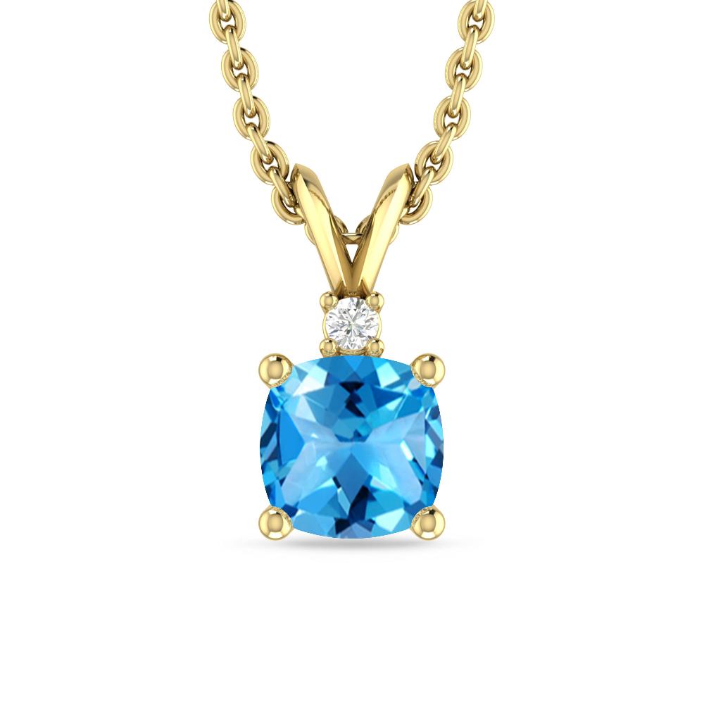 Yellow Gold - Blue Topaz