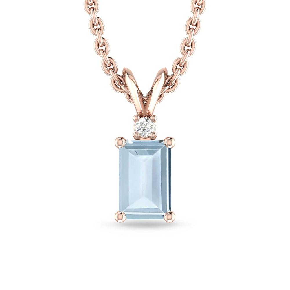 Rose Gold - Aquamarine