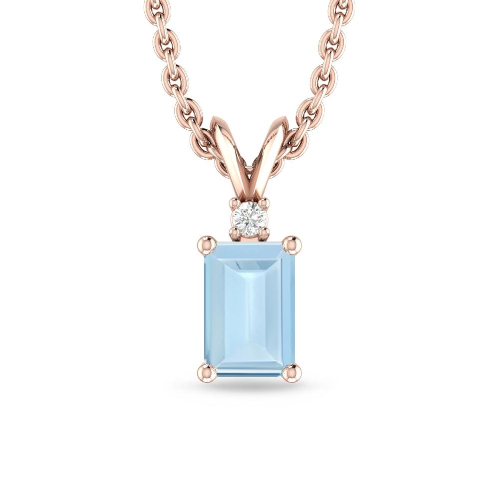 Rose Gold - Aquamarine