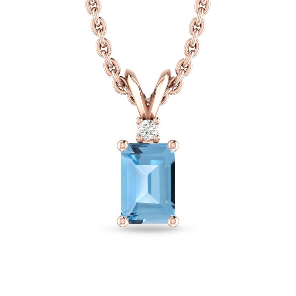 Rose Gold - Blue Topaz