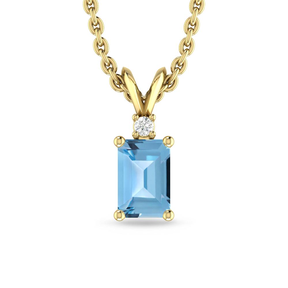 Yellow Gold - Blue Topaz