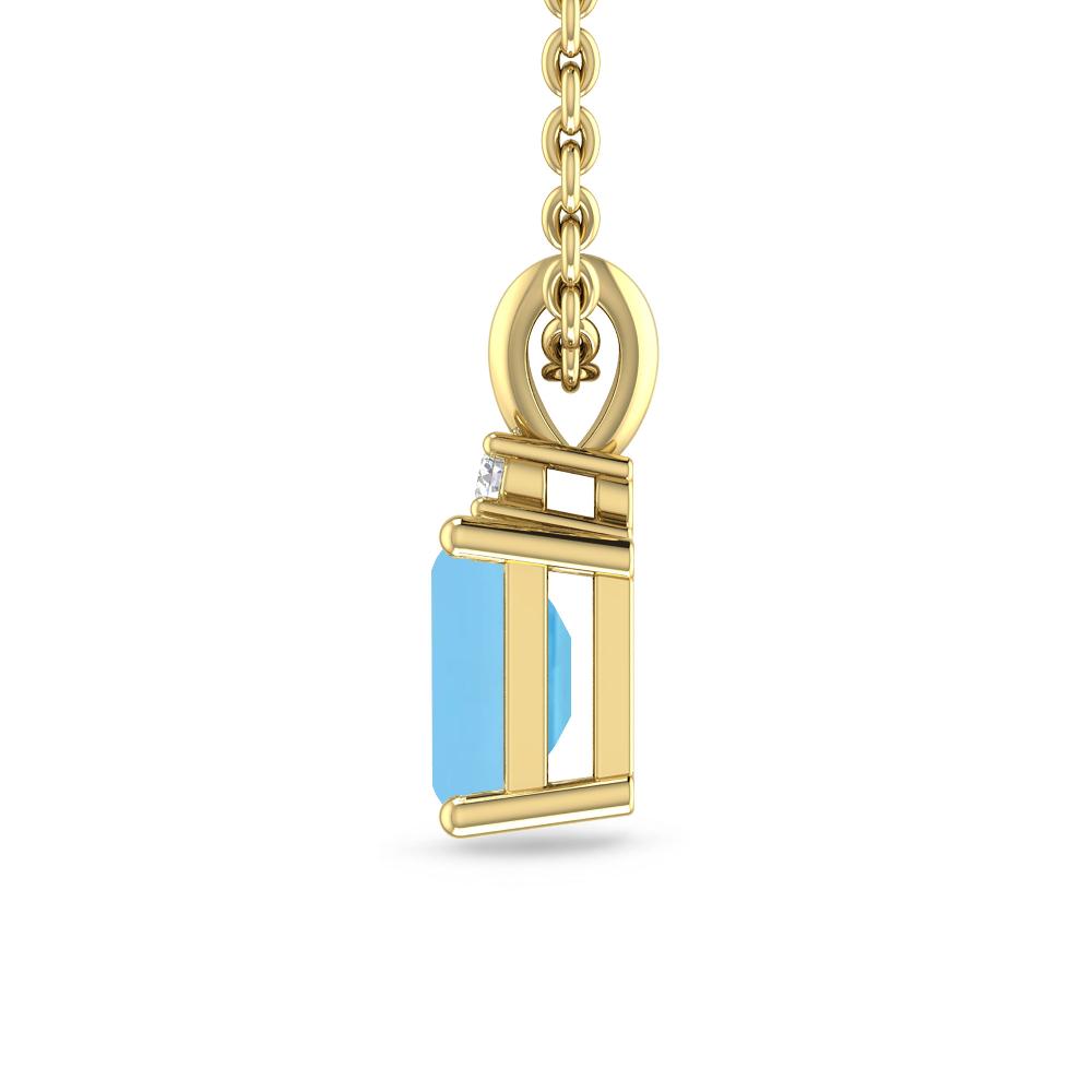 Yellow Gold - Blue Topaz