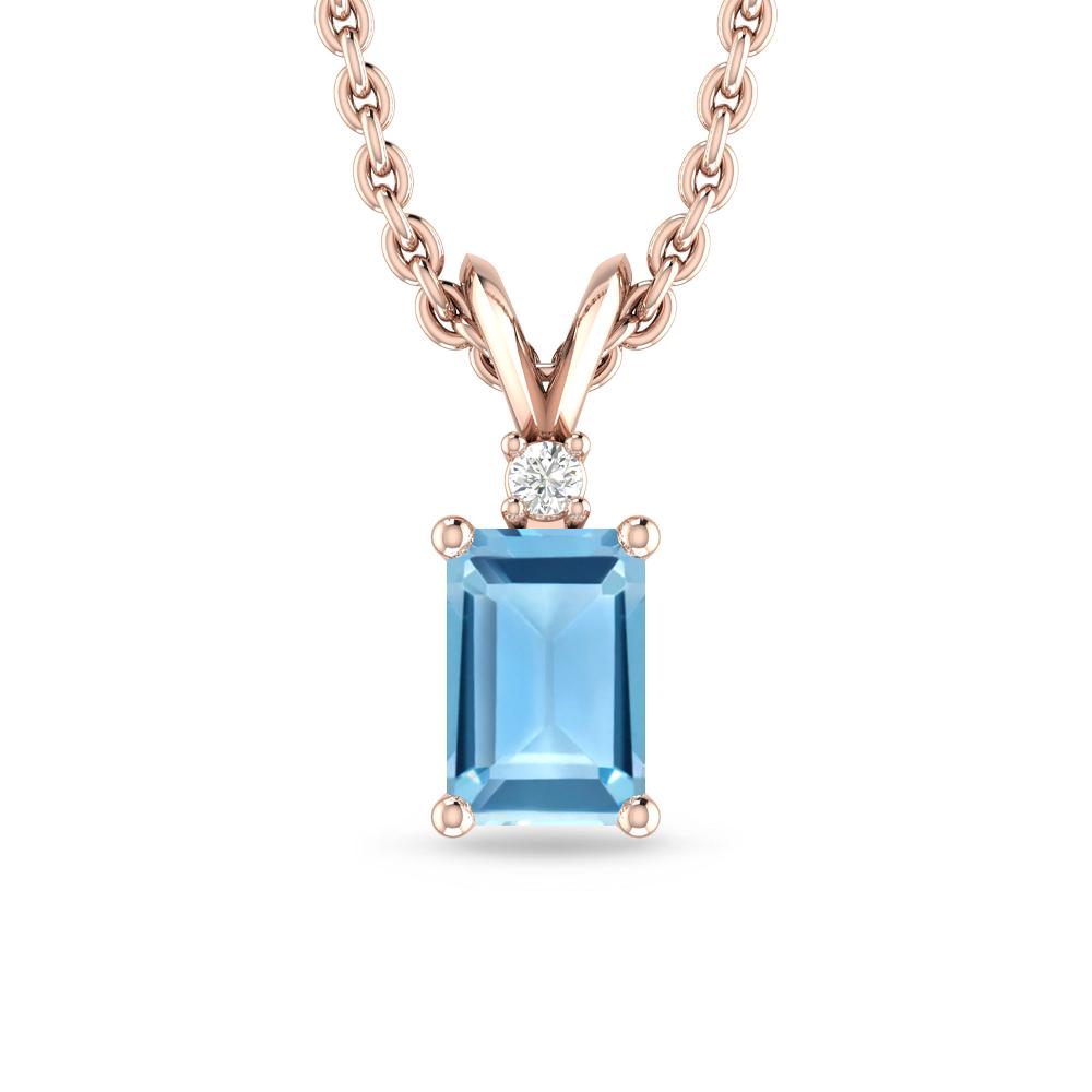 Rose Gold - Blue Topaz