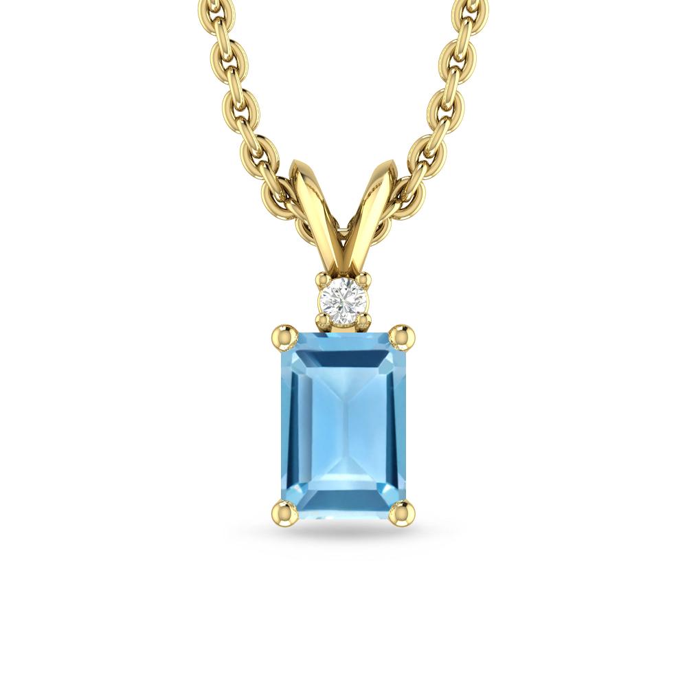 Yellow Gold - Blue Topaz