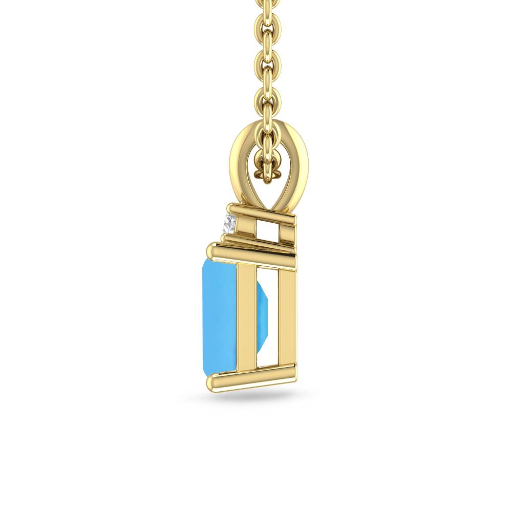 Yellow Gold - Blue Topaz