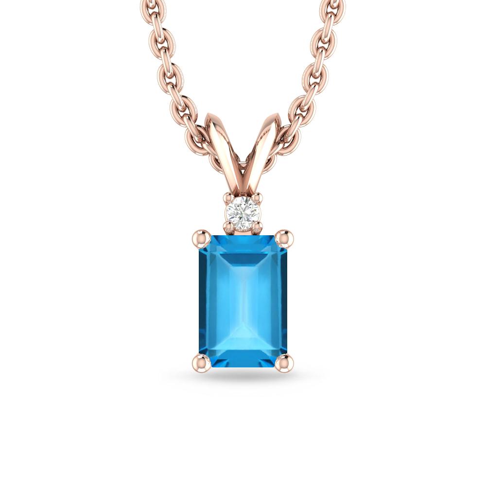 Rose Gold - Blue Topaz