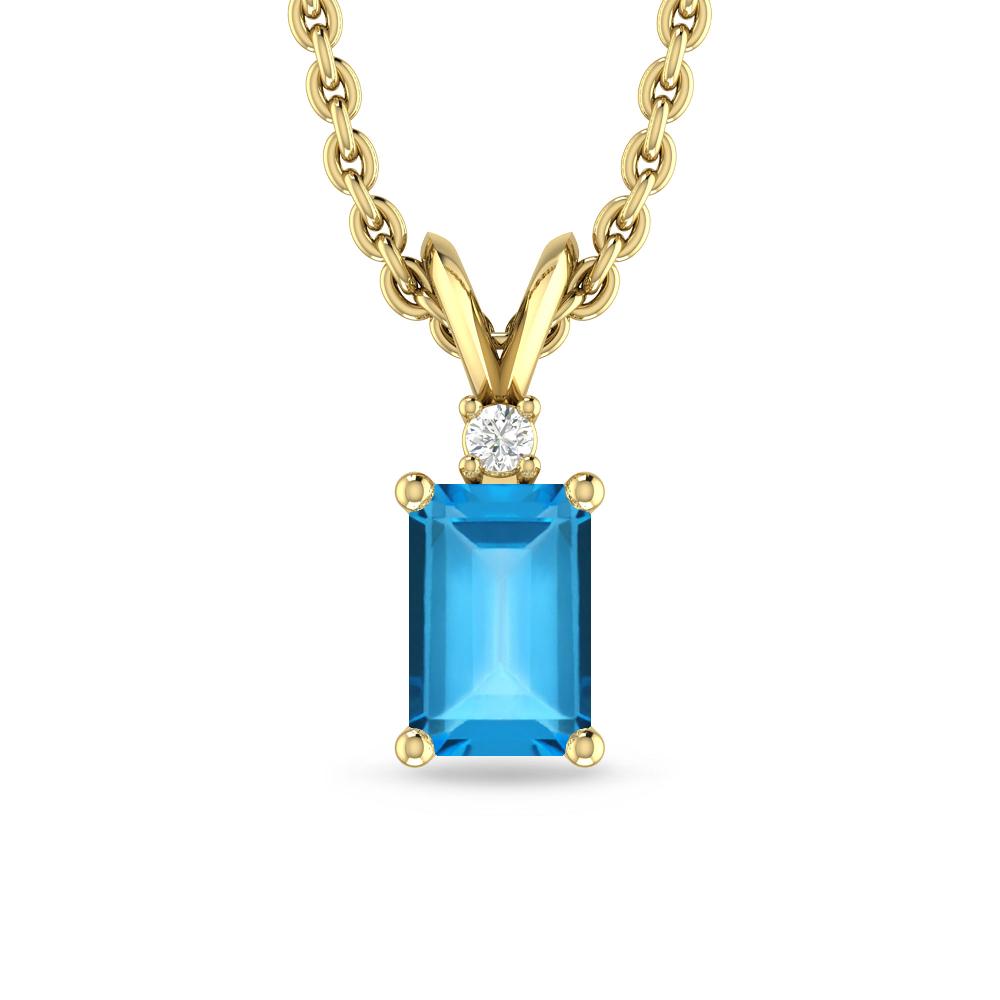 Yellow Gold - Blue Topaz