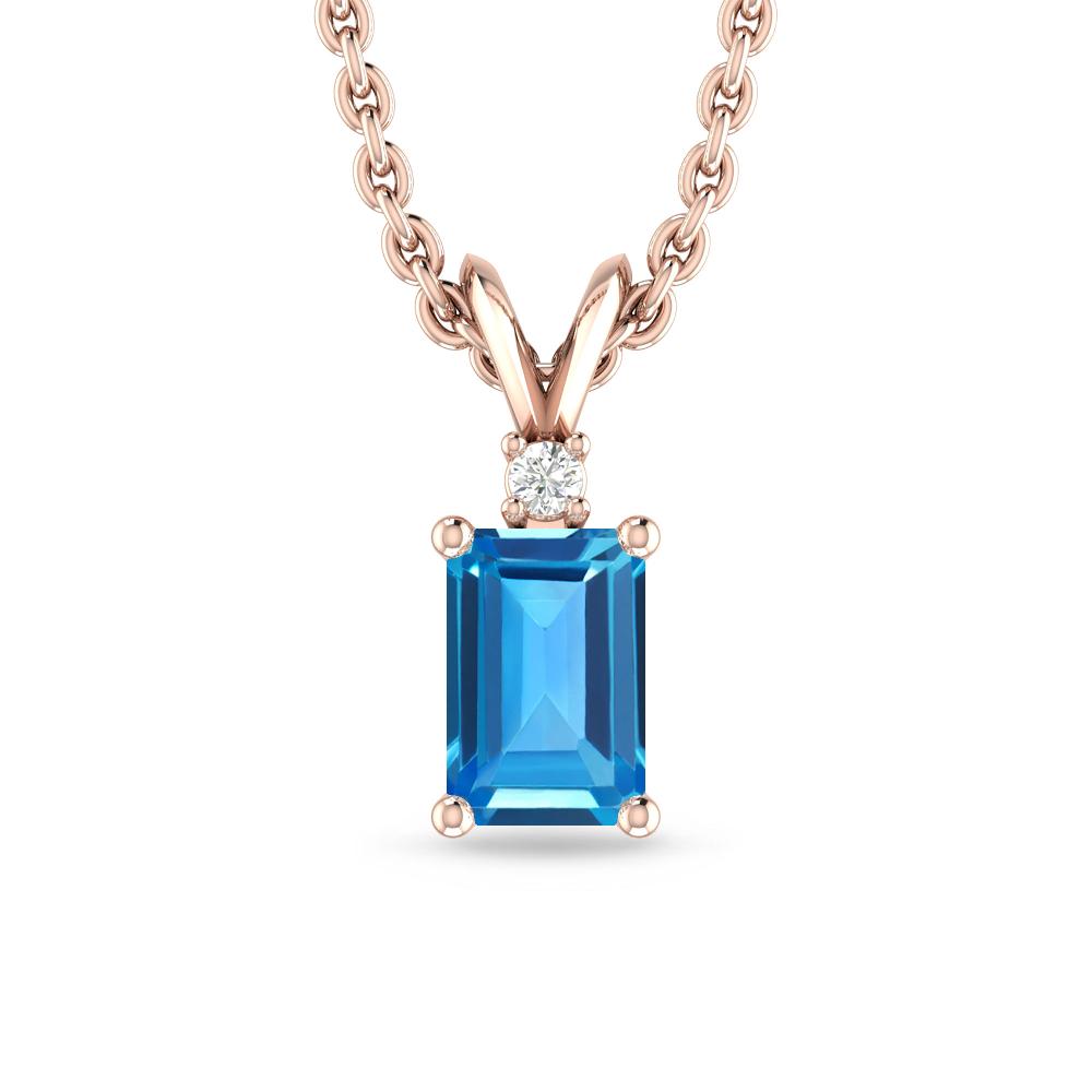 Rose Gold - Blue Topaz