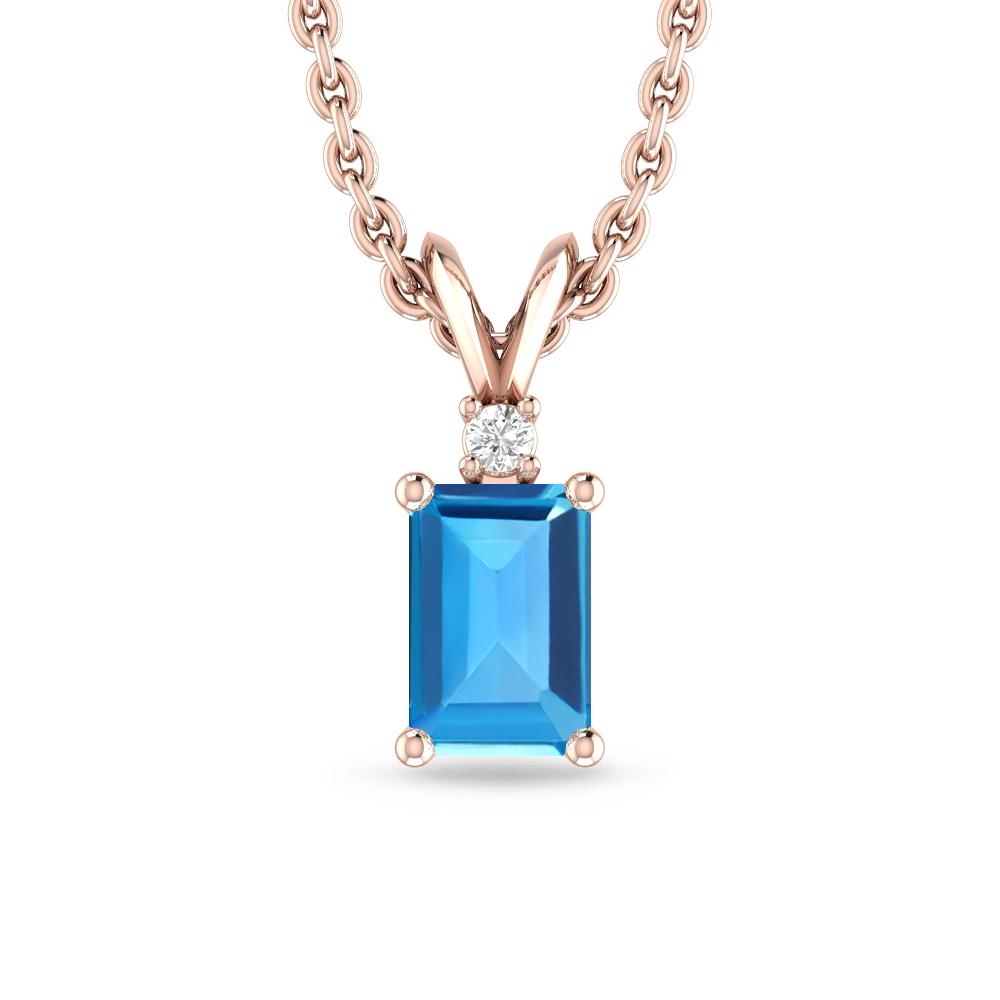 Rose Gold - Blue Topaz