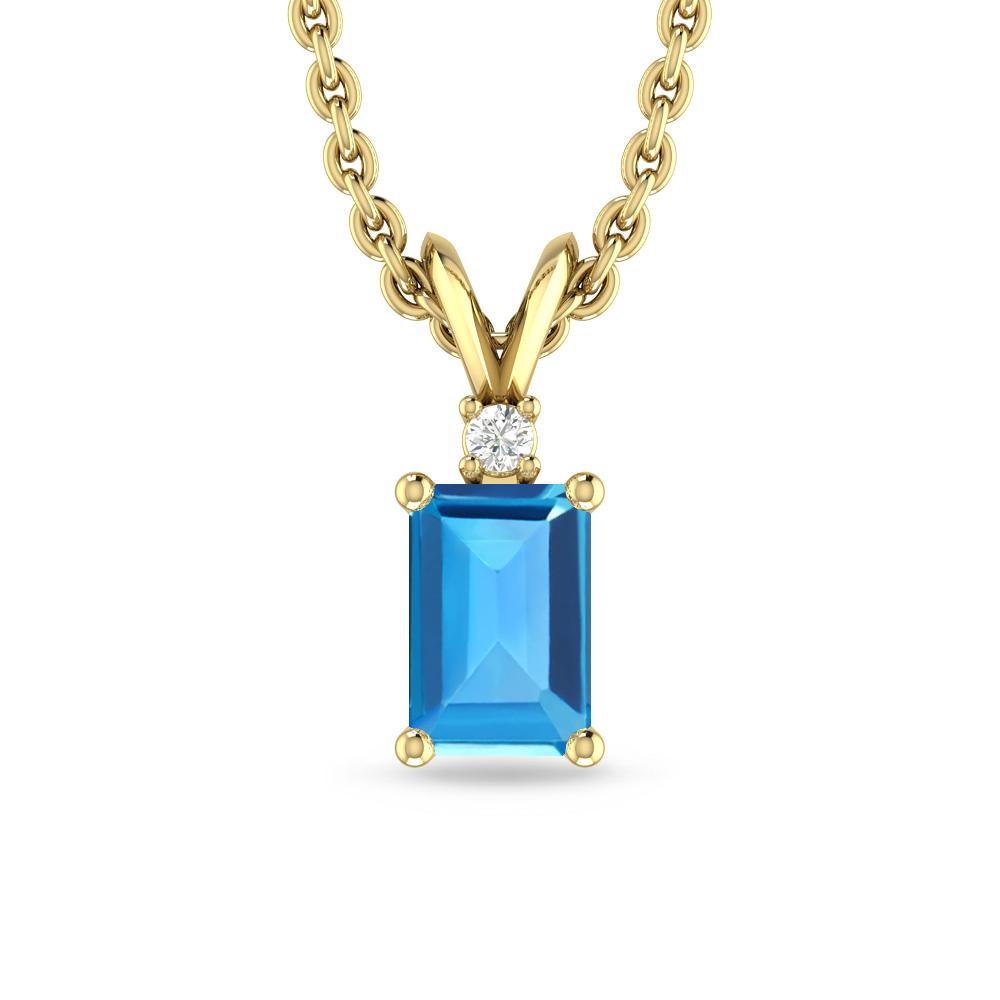 Yellow Gold - Blue Topaz