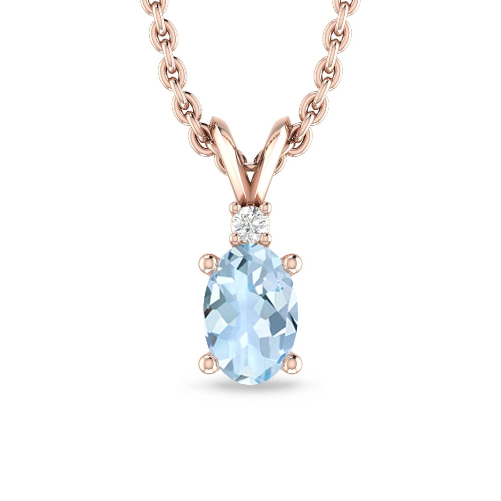 Rose Gold - Aquamarine