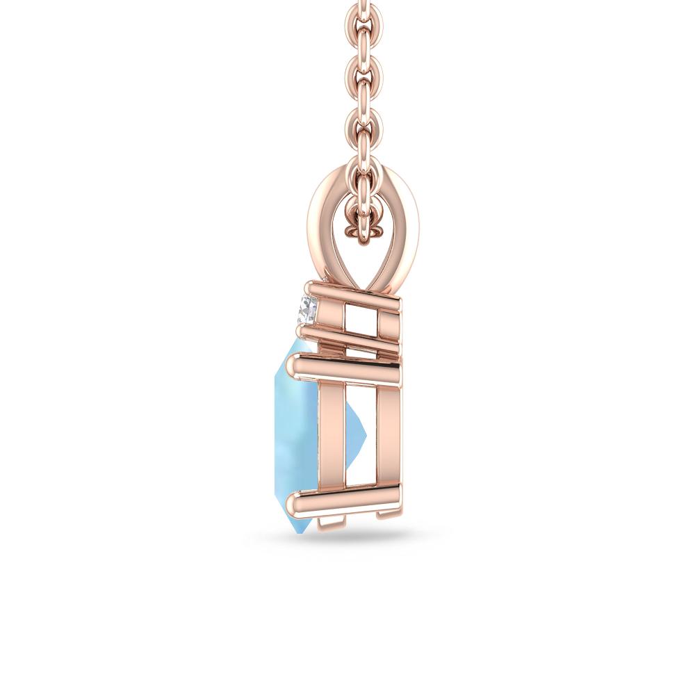 Rose Gold - Aquamarine