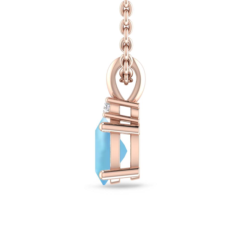 Rose Gold - Aquamarine