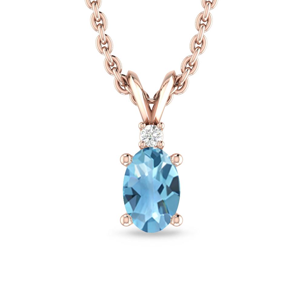 Rose Gold - Blue Topaz