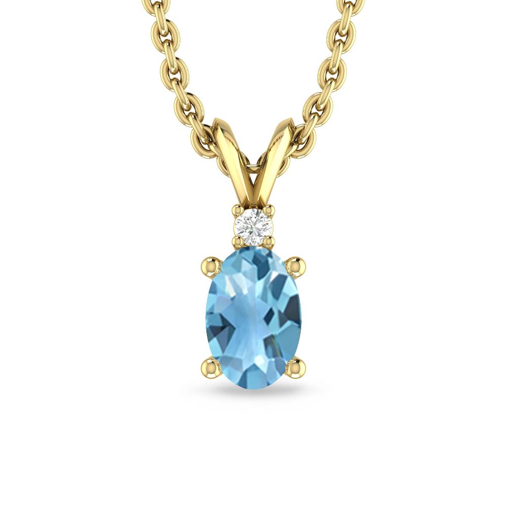 Yellow Gold - Blue Topaz