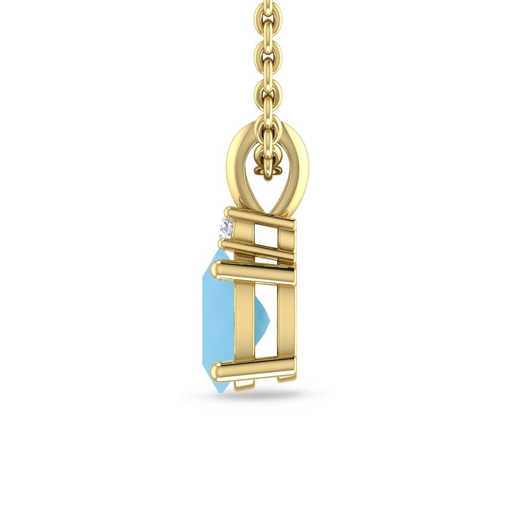 Yellow Gold - Blue Topaz