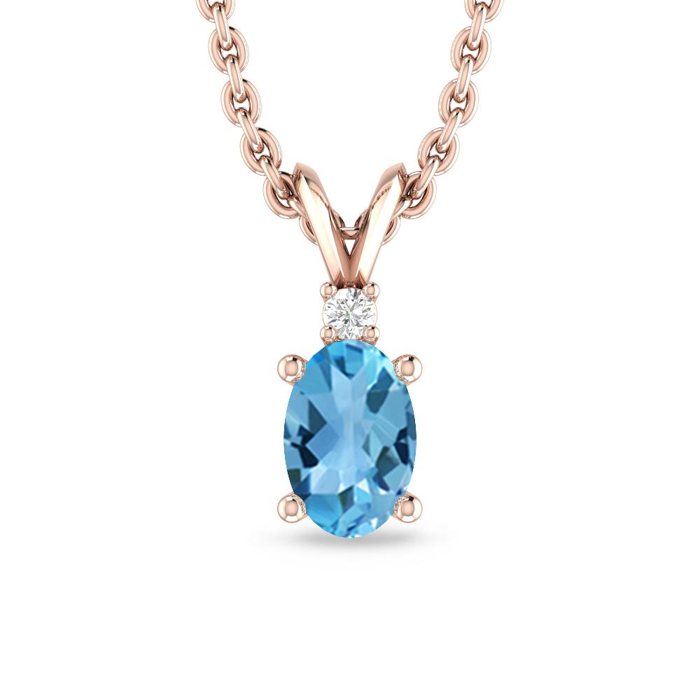 Rose Gold - Blue Topaz