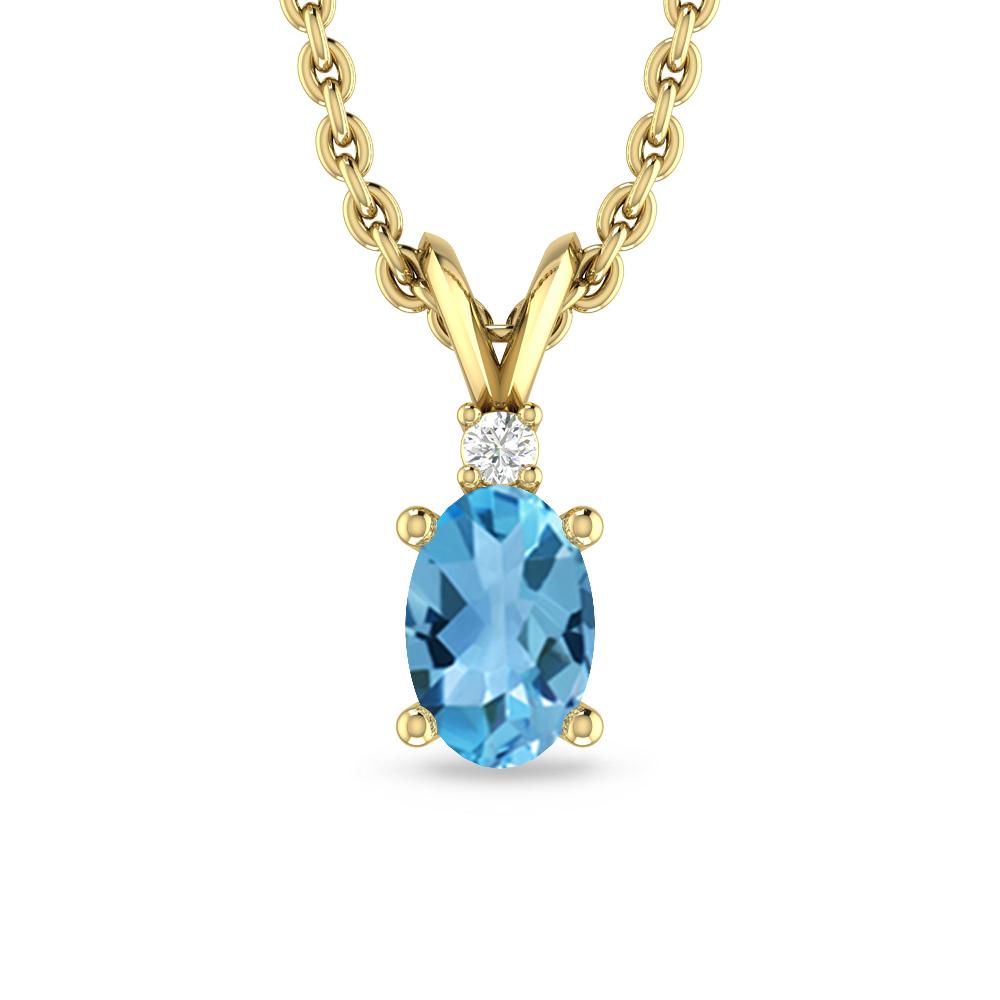 Yellow Gold - Blue Topaz