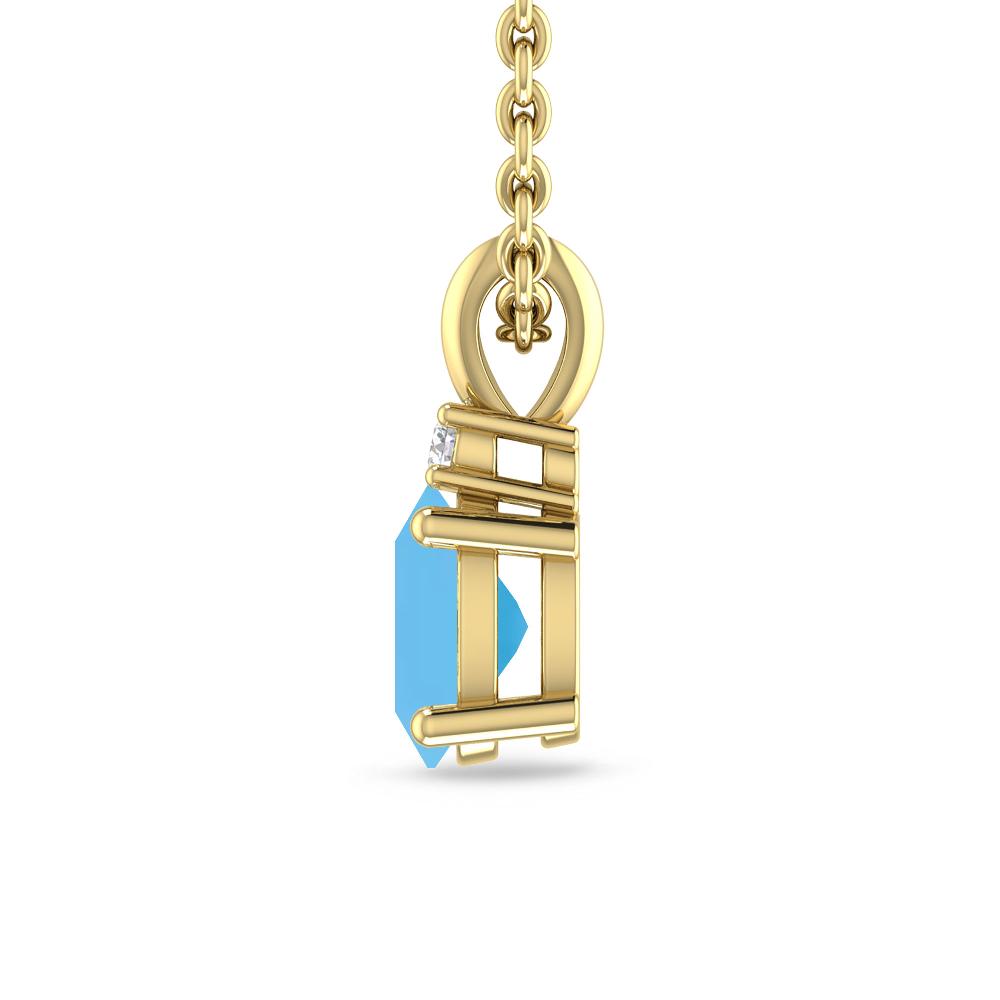 Yellow Gold - Blue Topaz