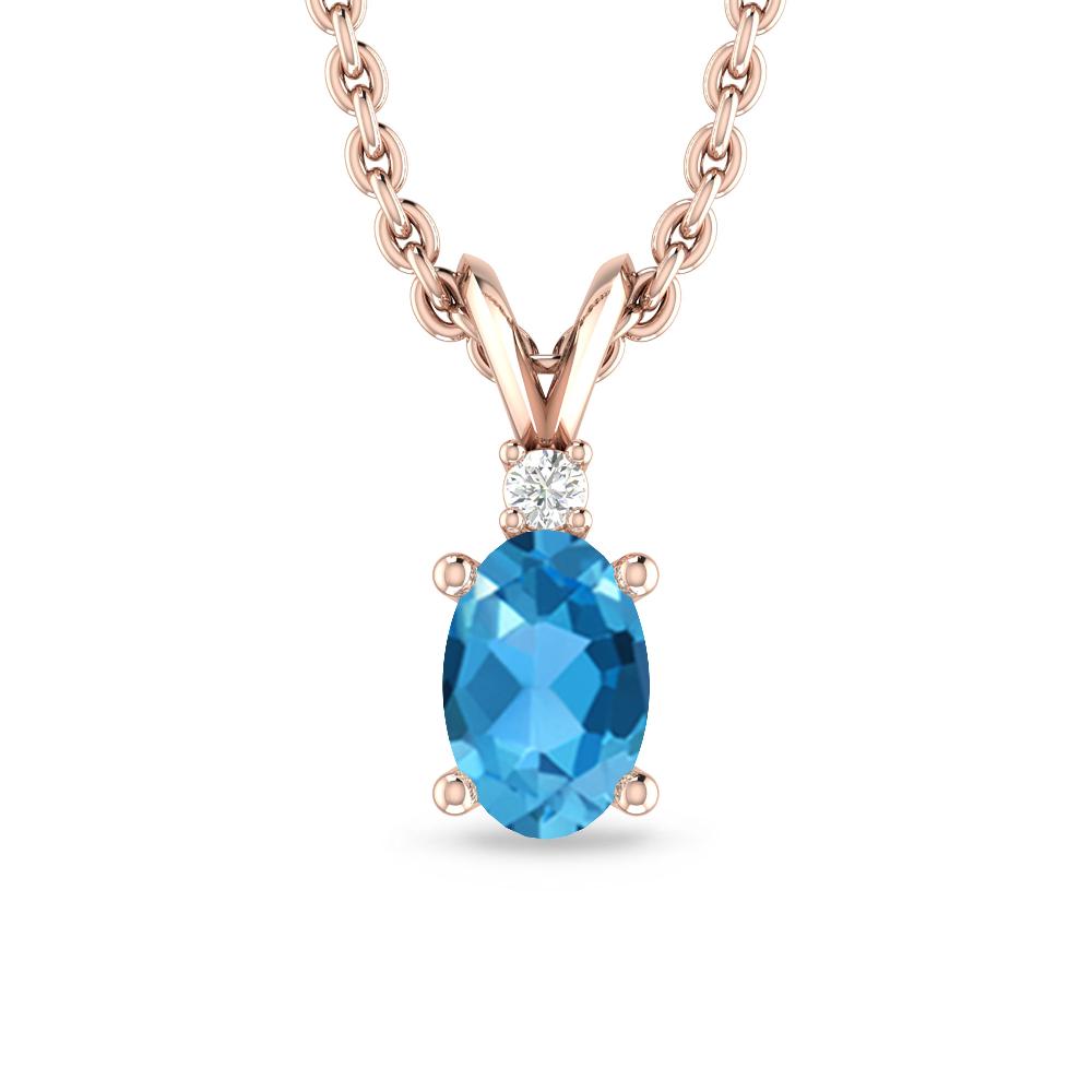 Rose Gold - Blue Topaz