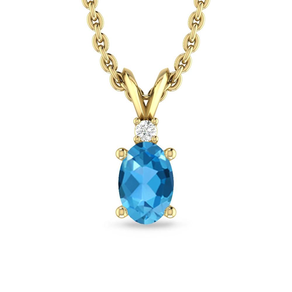 Yellow Gold - Blue Topaz