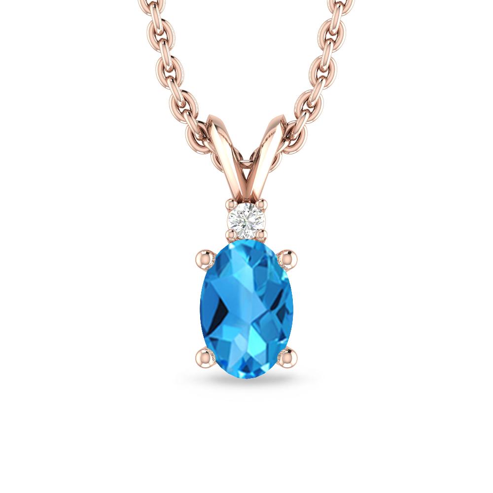 Rose Gold - Blue Topaz