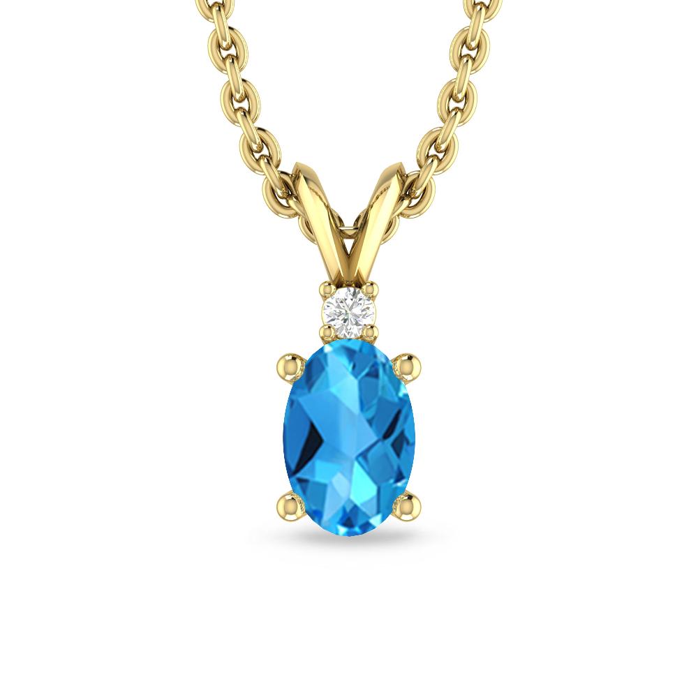 Yellow Gold - Blue Topaz