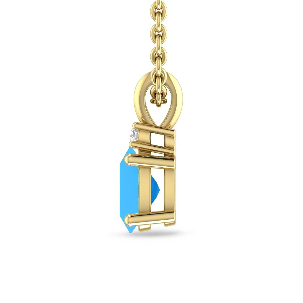 Yellow Gold - Blue Topaz