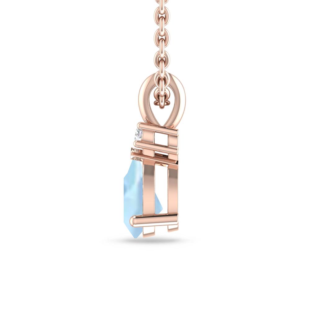 Rose Gold - Aquamarine