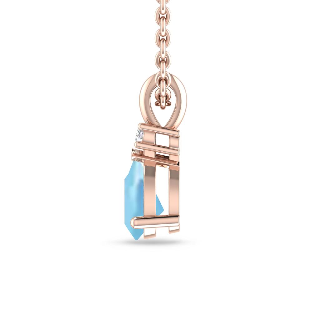 Rose Gold - Aquamarine