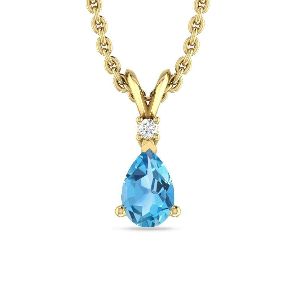 Yellow Gold - Blue Topaz